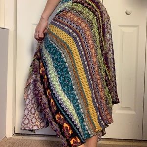 Asymmetrical colorful skirt